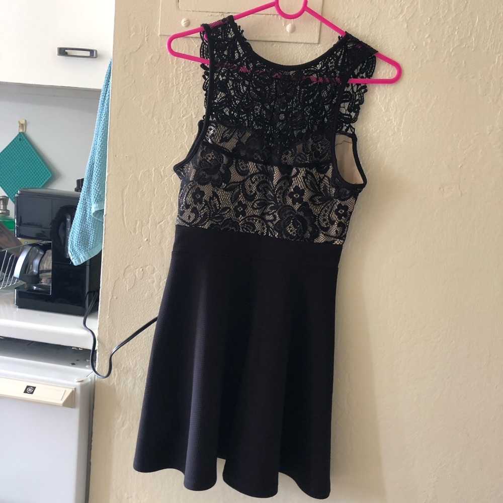 Black dress with lace top